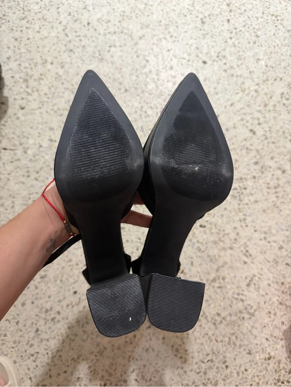 Cape Robbin Black Satin Platform Ankle-Tie Heels